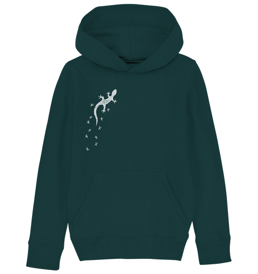 Gecko Eidechse Silhouette hell - Kids Organic Hoodie