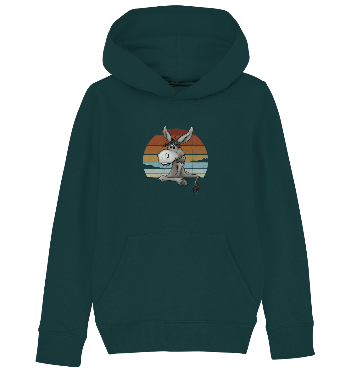 Lässiges Maultier Retro Esel - Kids Organic Hoodie