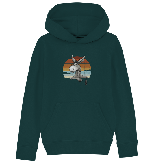 Lässiges Maultier Retro Esel - Kids Organic Hoodie