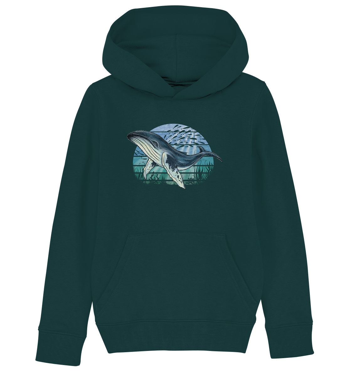 Retro Unterwasser Buckelwal - Kids Organic Hoodie