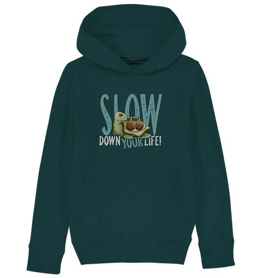 Slow Down Your Life Schildkröte - Kids Organic Hoodie