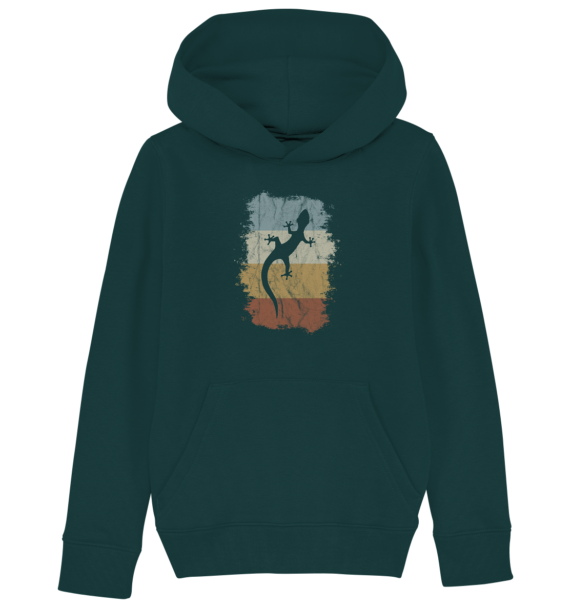 Retro Gecko Salamander Silhouette - Kids Organic Hoodie
