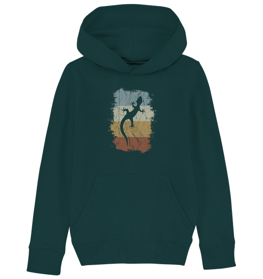 Retro Gecko Salamander Silhouette - Kids Organic Hoodie