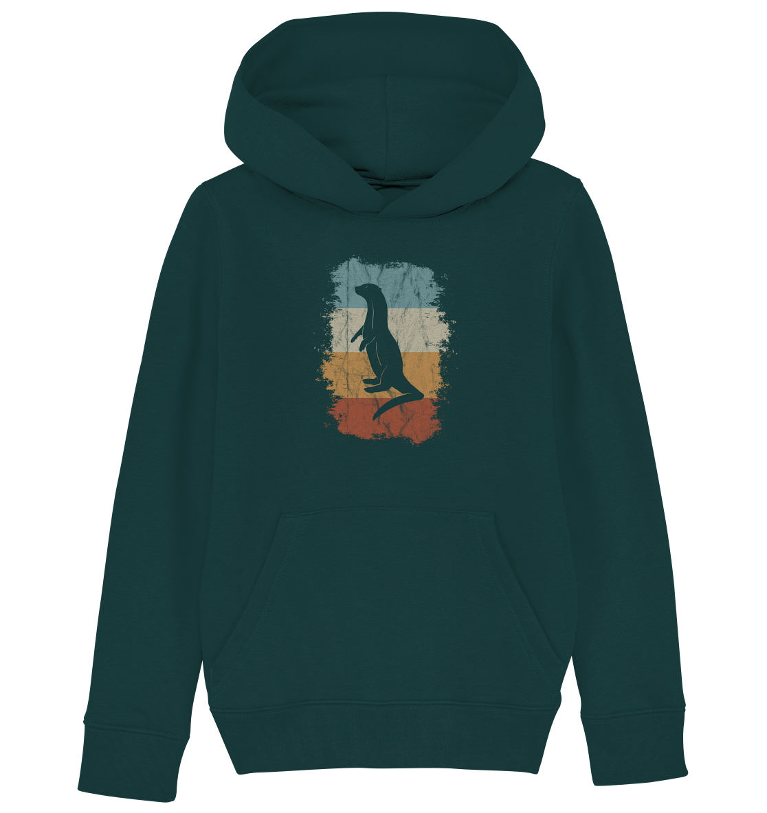 Retro Otter Fischotter Silhouette - Kids Organic Hoodie
