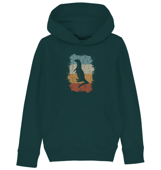 Retro Otter Fischotter Silhouette - Kids Organic Hoodie
