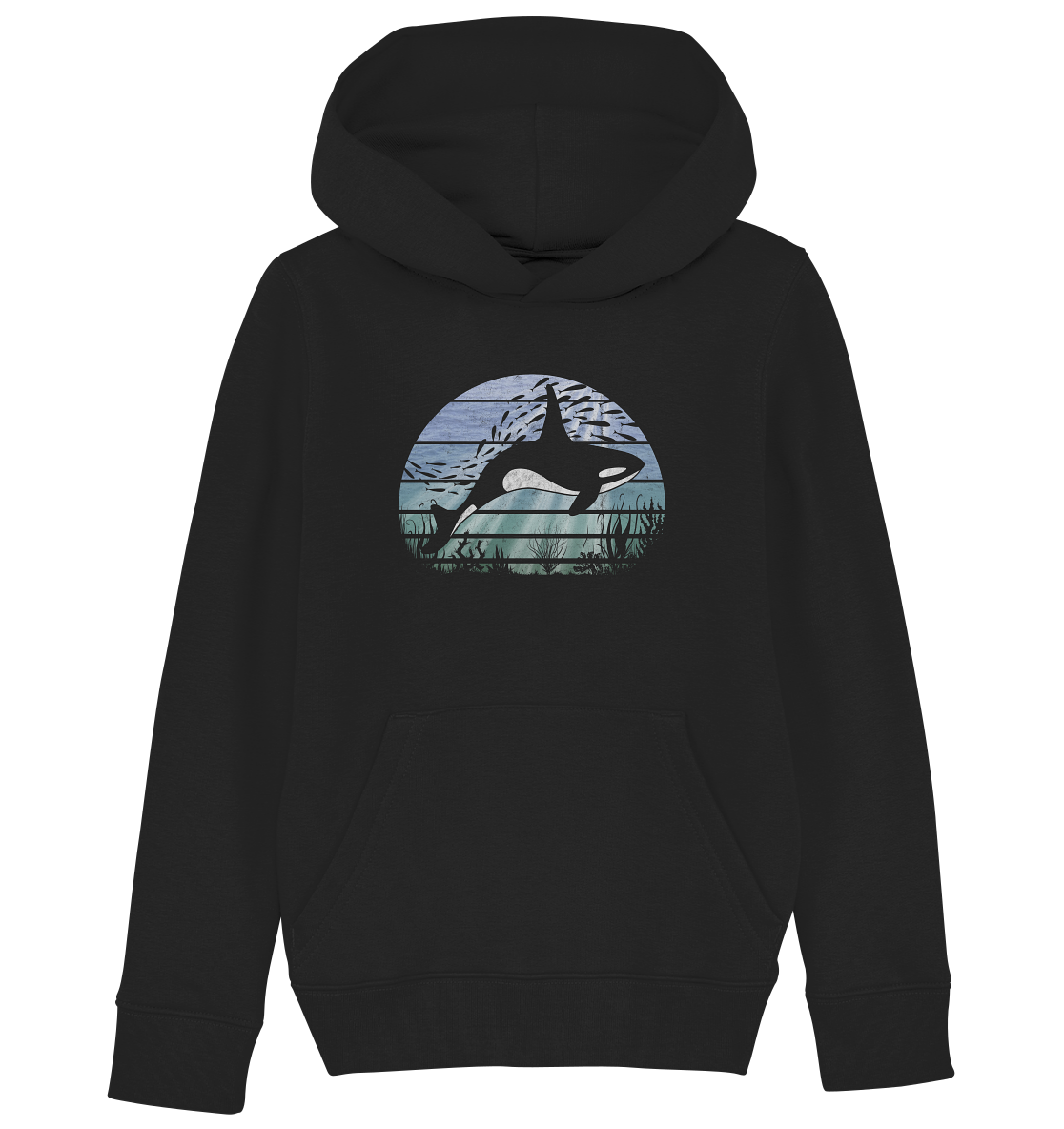 Retro Tiefsee Schwertwal Orca - Kids Organic Hoodie