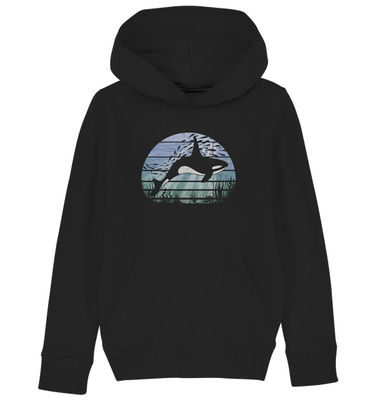 Retro Tiefsee Schwertwal Orca - Kids Organic Hoodie