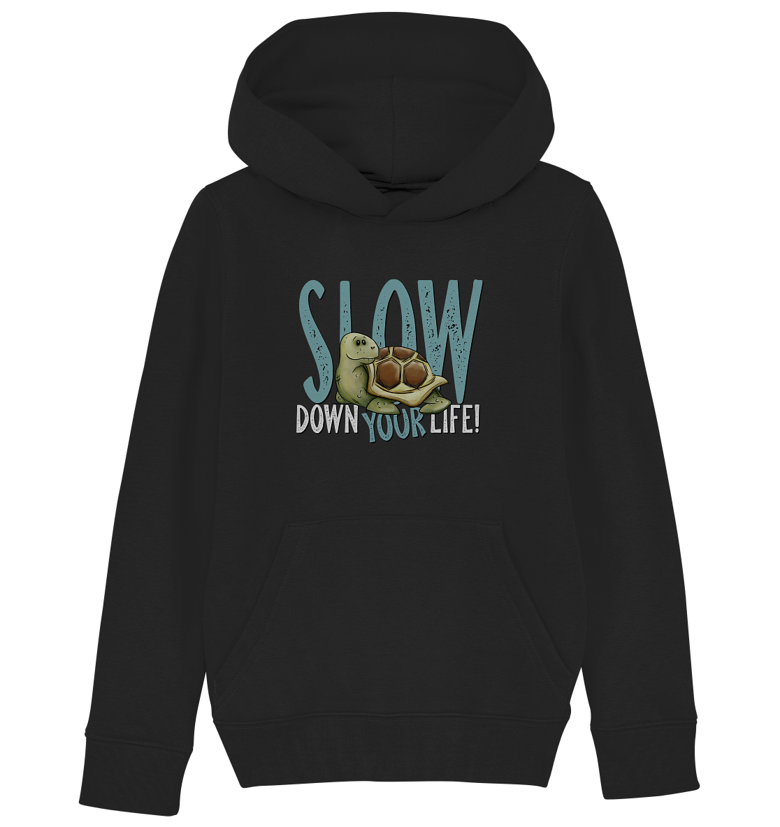 Slow Down Your Life Schildkröte - Kids Organic Hoodie