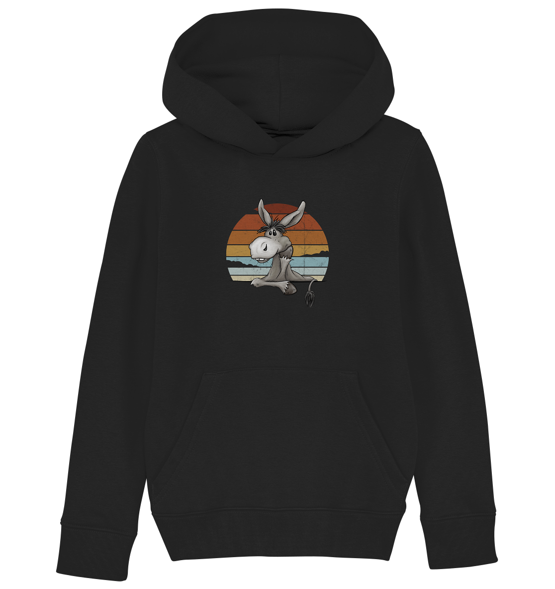 Lässiges Maultier Retro Esel - Kids Organic Hoodie