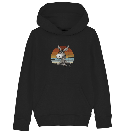 Lässiges Maultier Retro Esel - Kids Organic Hoodie