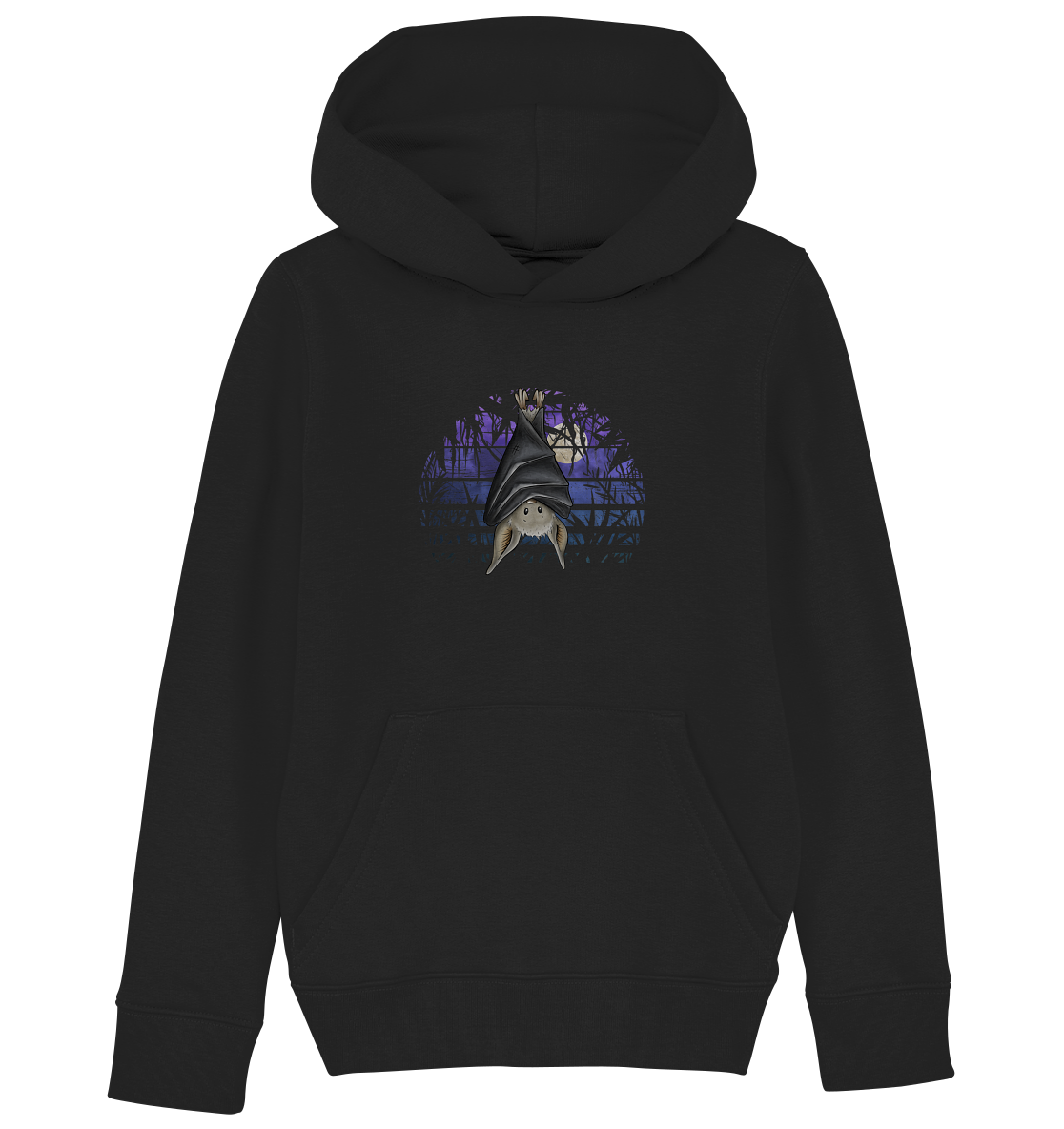 Fledermaus in blauer Nacht - Kids Organic Hoodie