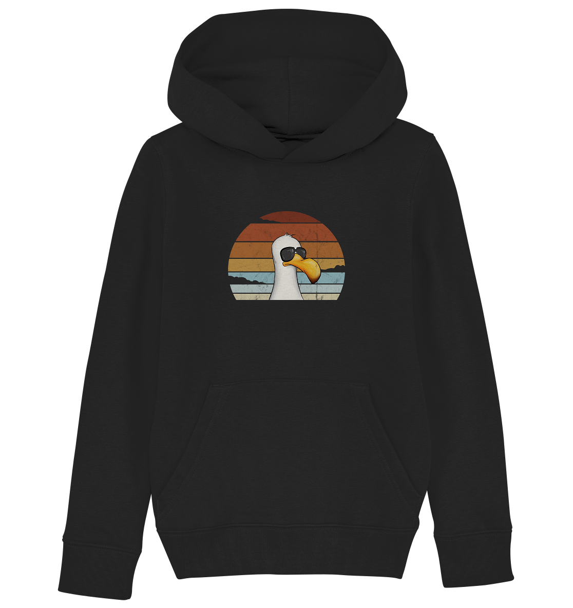 Cool lässige Retro Möwe - Kids Organic Hoodie