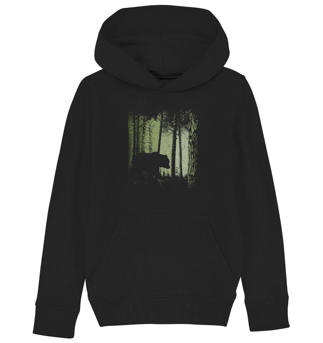 Braunbär im Zwielicht Wald - Kids Organic Hoodie