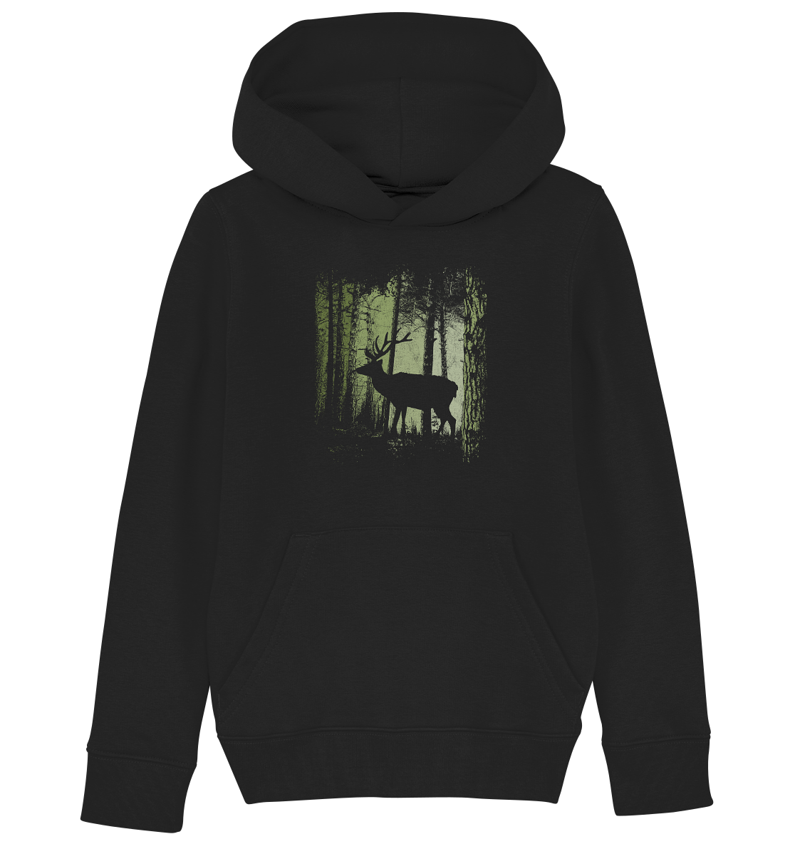 Hirsch im Zwielicht Wald - Kids Organic Hoodie