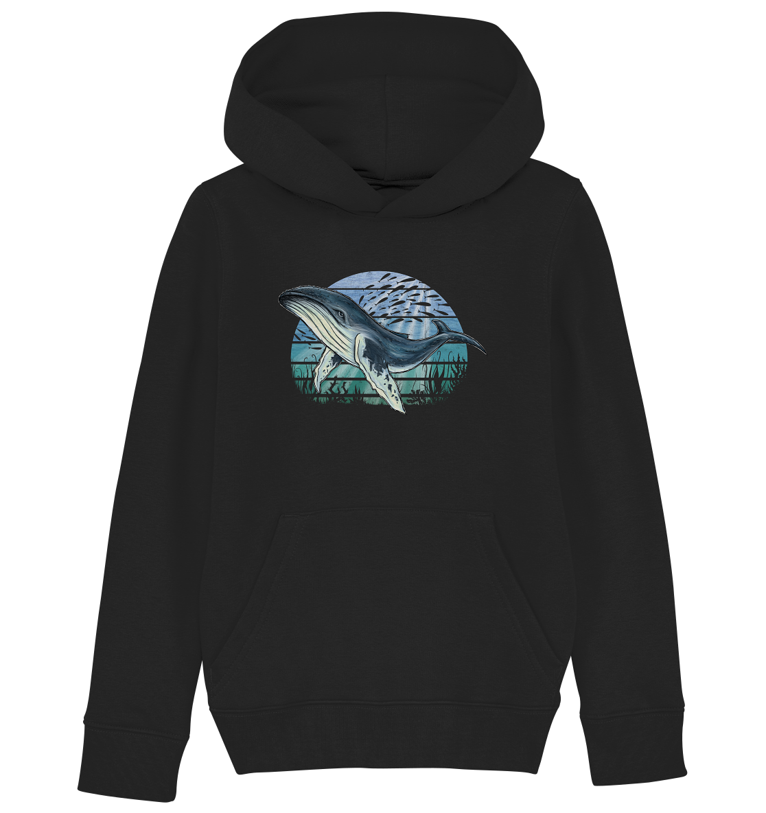 Retro Unterwasser Buckelwal - Kids Organic Hoodie