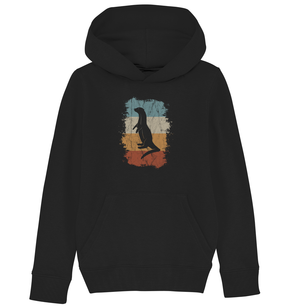 Retro Otter Fischotter Silhouette - Kids Organic Hoodie