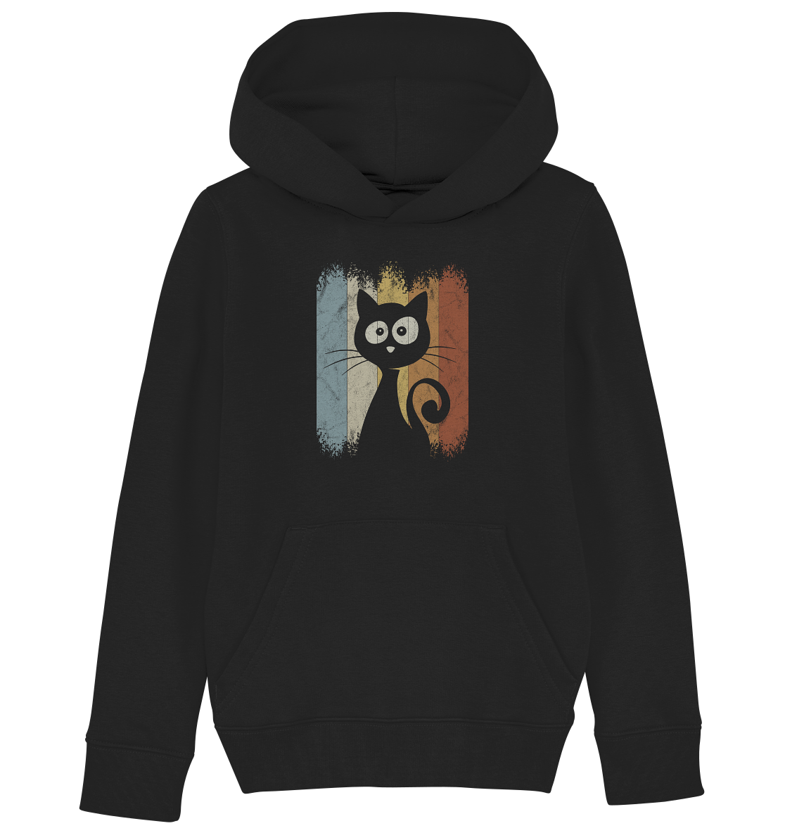 Retro Katze Silhouette - Kids Organic Hoodie