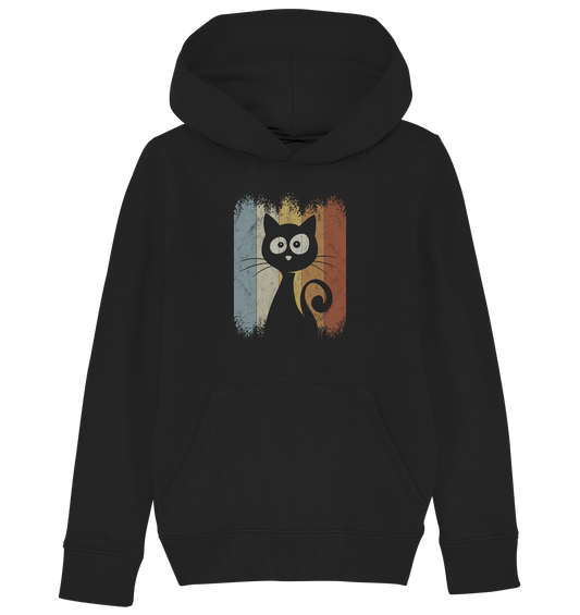Retro Katze Silhouette - Kids Organic Hoodie