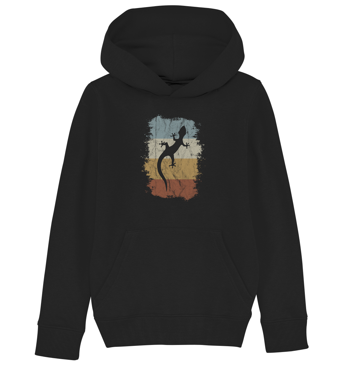 Retro Gecko Salamander Silhouette - Kids Organic Hoodie