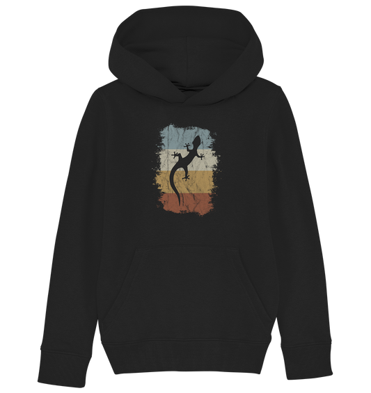 Retro Gecko Salamander Silhouette - Kids Organic Hoodie