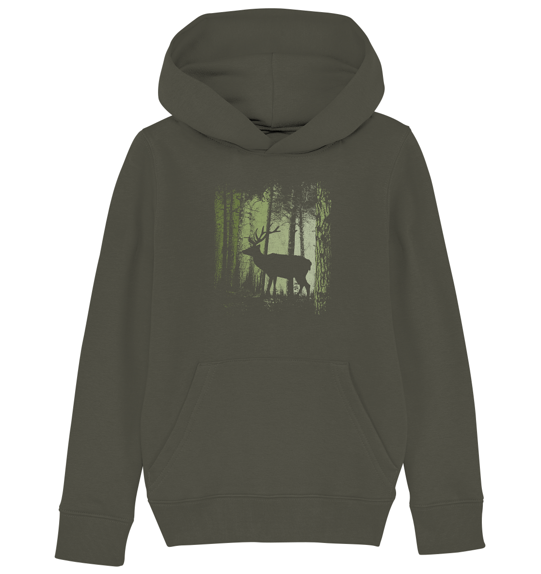 Hirsch im Zwielicht Wald - Kids Organic Hoodie