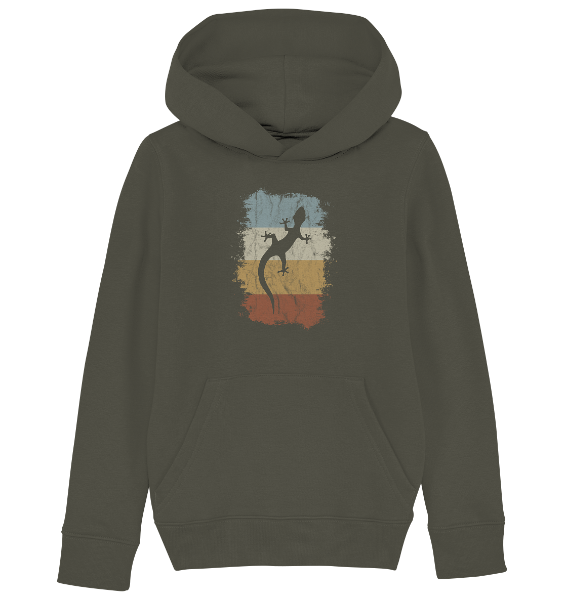 Retro Gecko Salamander Silhouette - Kids Organic Hoodie