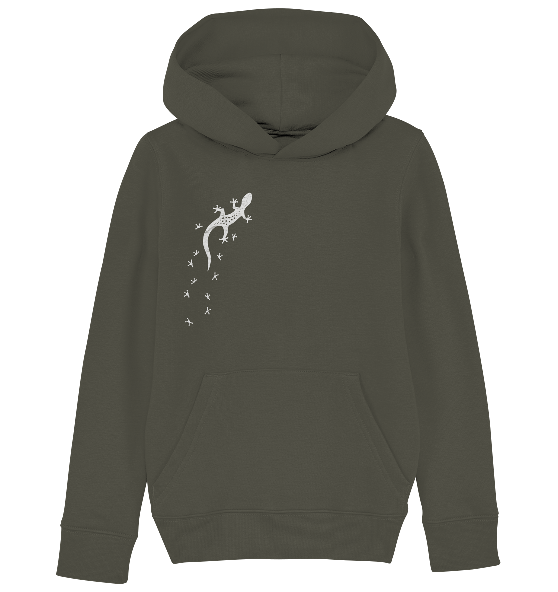 Gecko Eidechse Silhouette hell - Kids Organic Hoodie