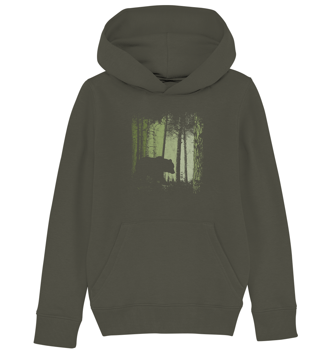 Braunbär im Zwielicht Wald - Kids Organic Hoodie