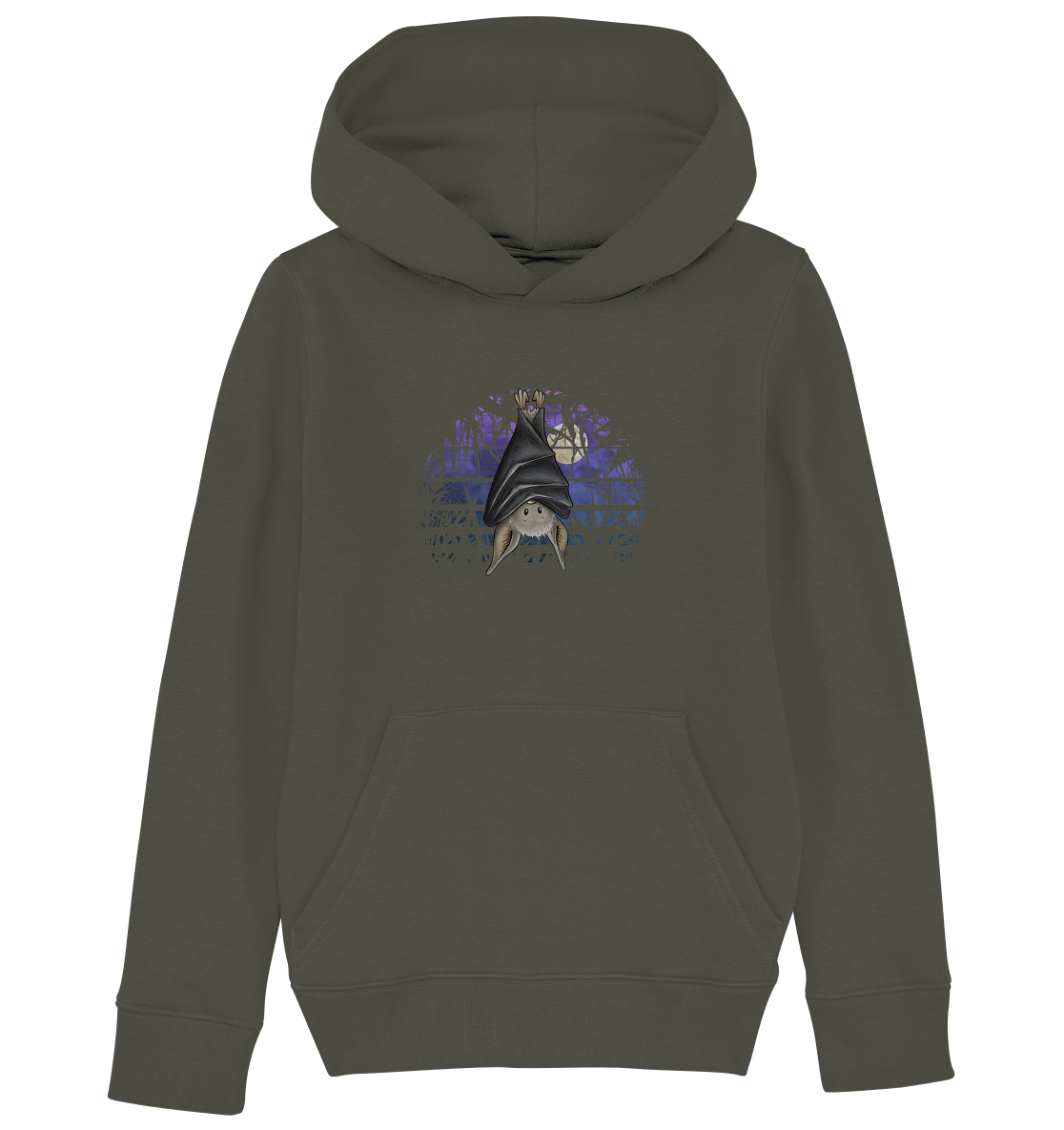 Fledermaus in blauer Nacht - Kids Organic Hoodie