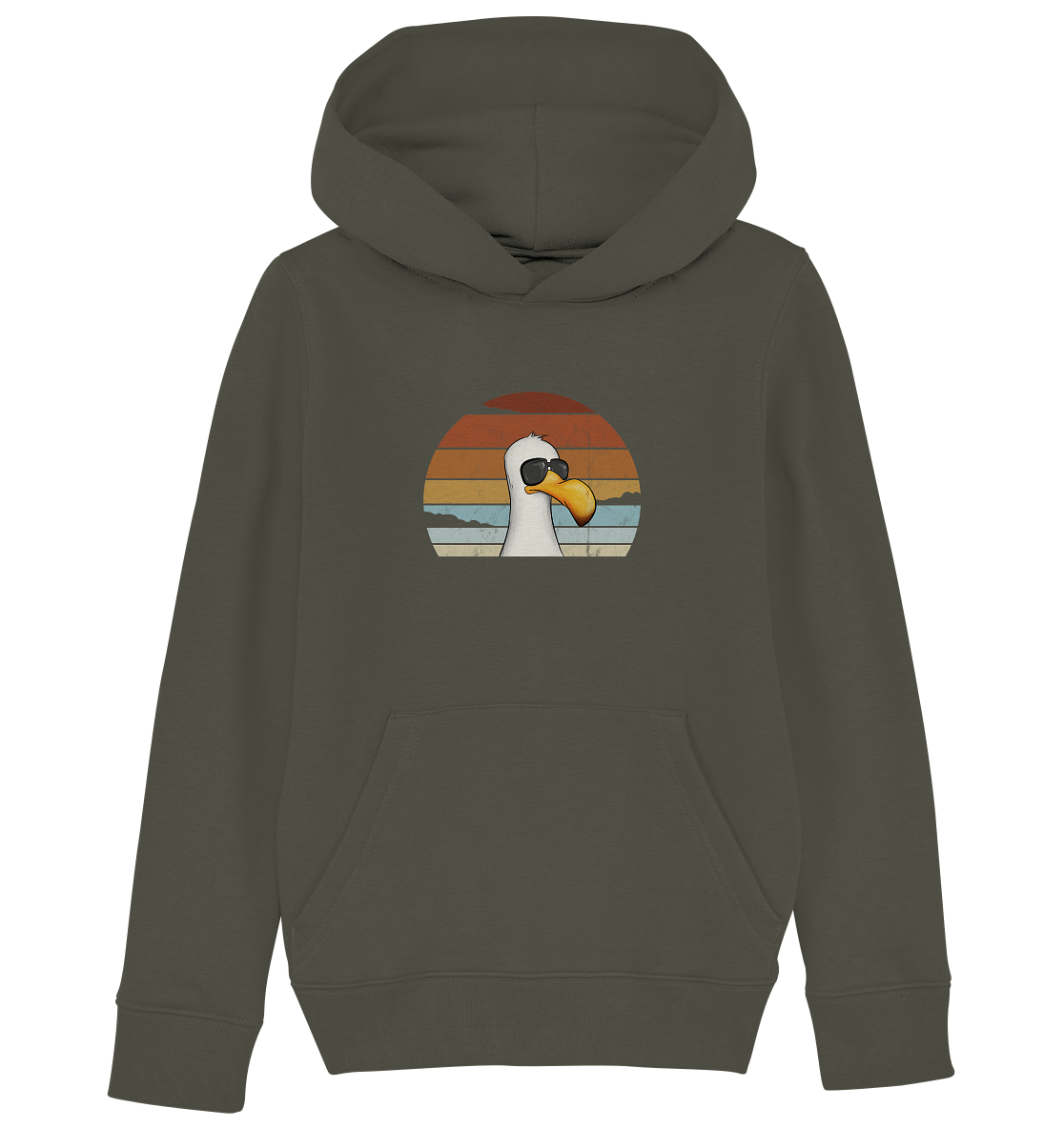Cool lässige Retro Möwe - Kids Organic Hoodie