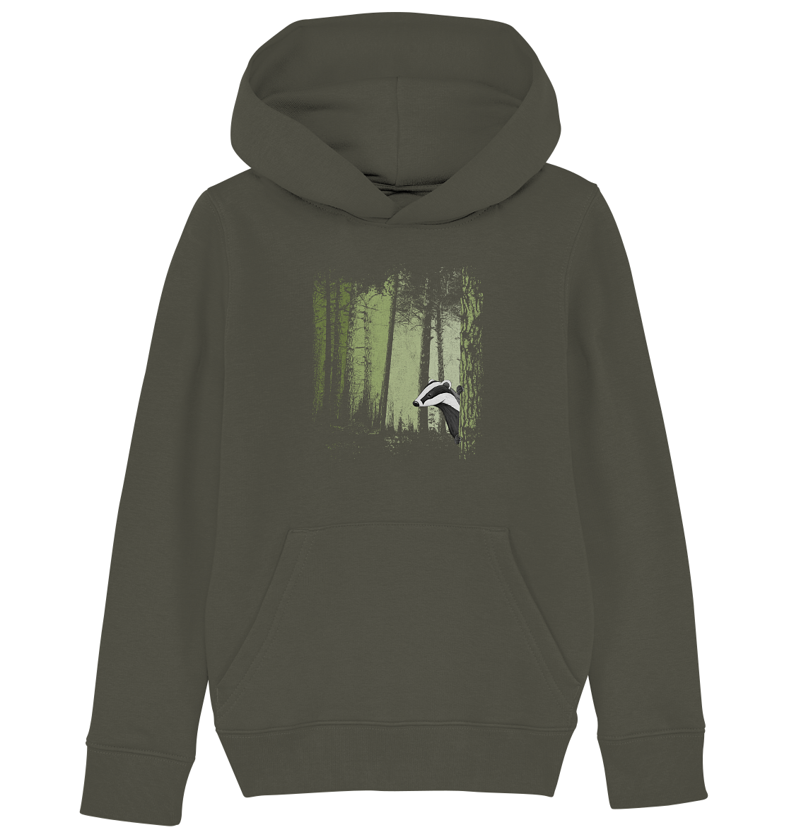 frecher Dachs im Zwielicht Wald - Kids Organic Hoodie