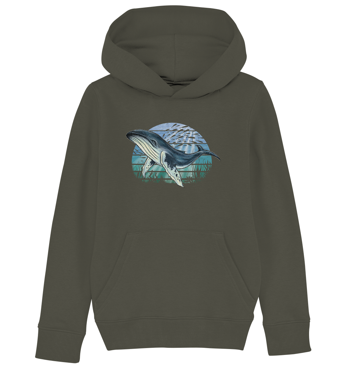 Retro Unterwasser Buckelwal - Kids Organic Hoodie