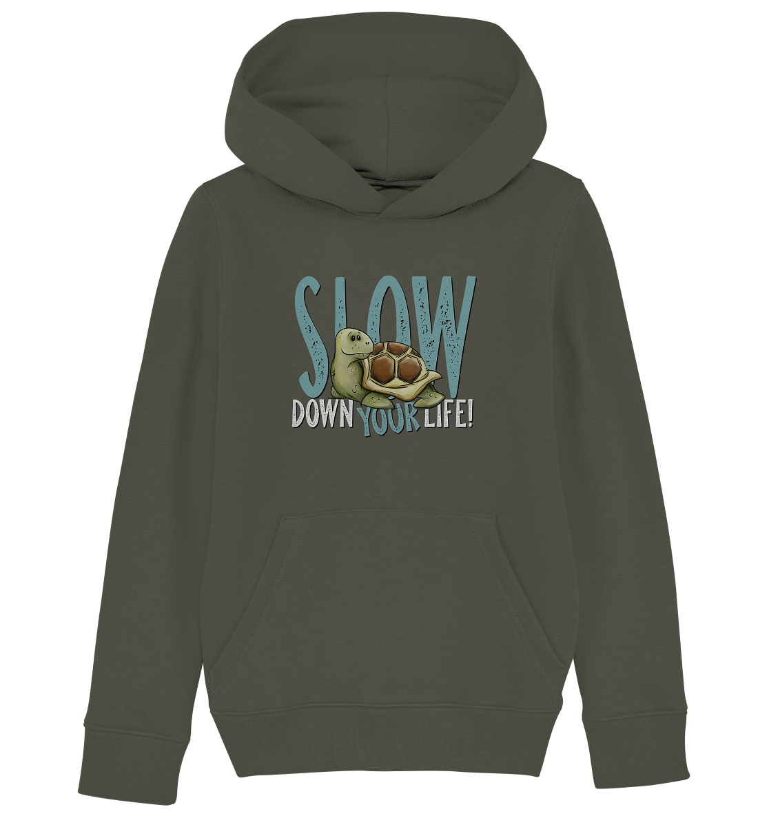 Slow Down Your Life Schildkröte - Kids Organic Hoodie
