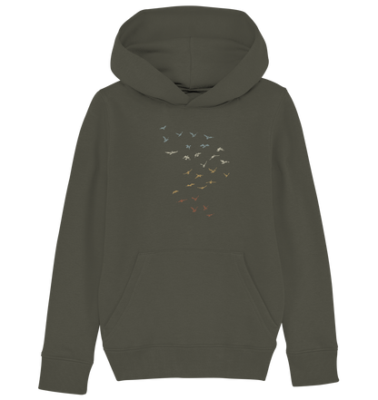Retro Vogel Schwarm - Kids Organic Hoodie