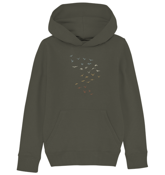 Retro Vogel Schwarm - Kids Organic Hoodie