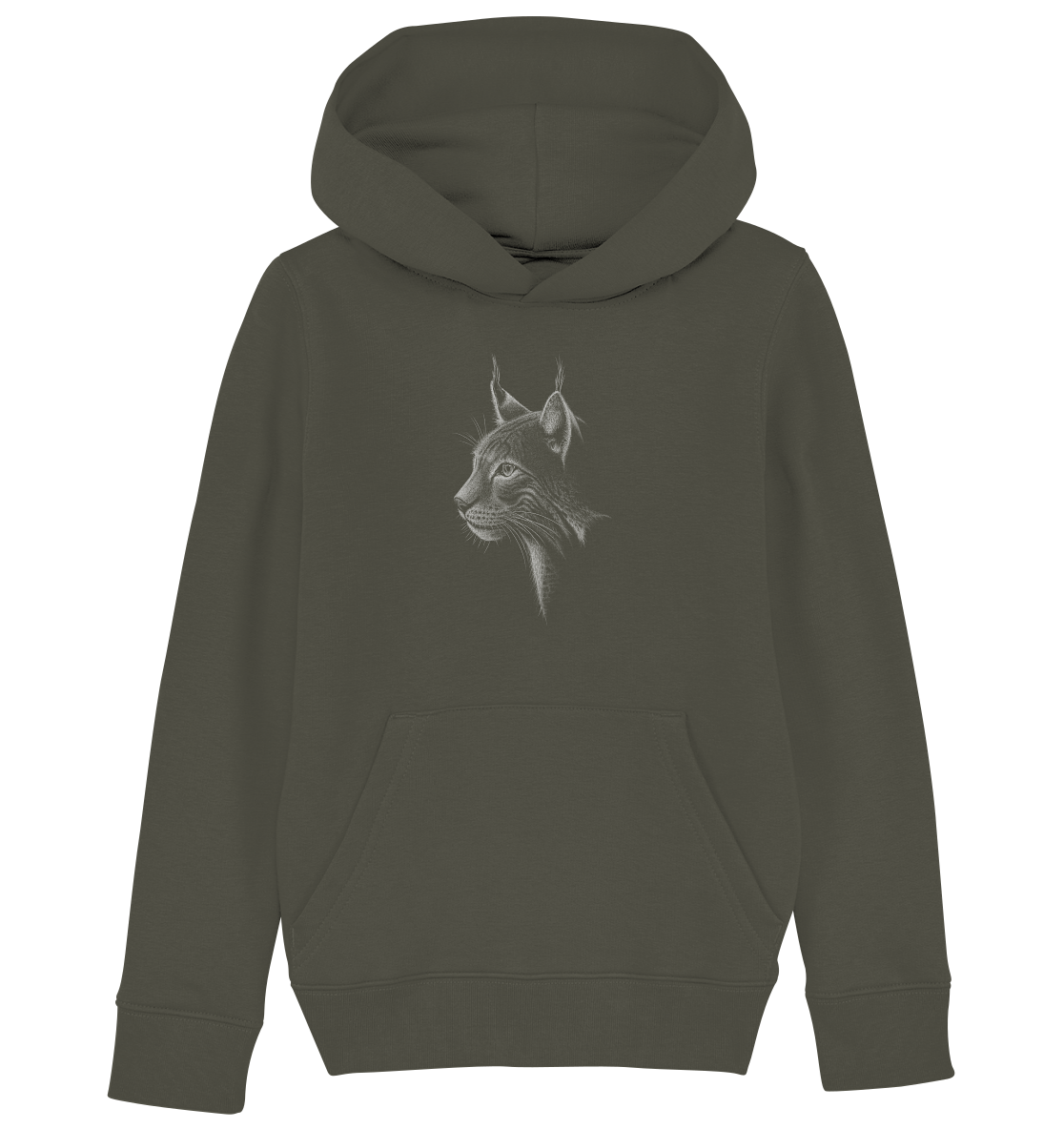 Luchs Kritzelkunst Wildkatze Illustration - Kids Organic Hoodie