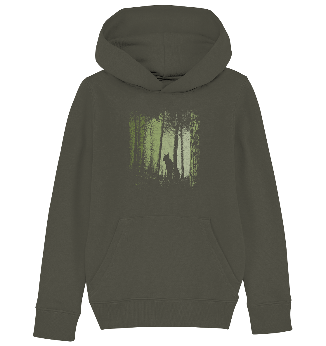 Luchs Wildkatze im Zwielicht Wald - Kids Organic Hoodie