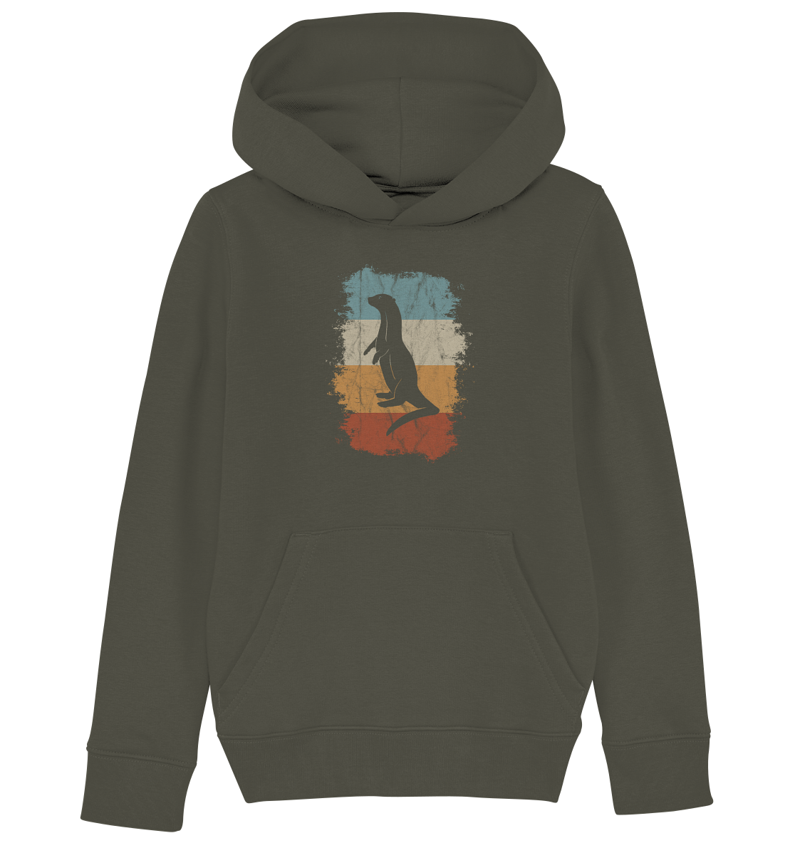Retro Otter Fischotter Silhouette - Kids Organic Hoodie