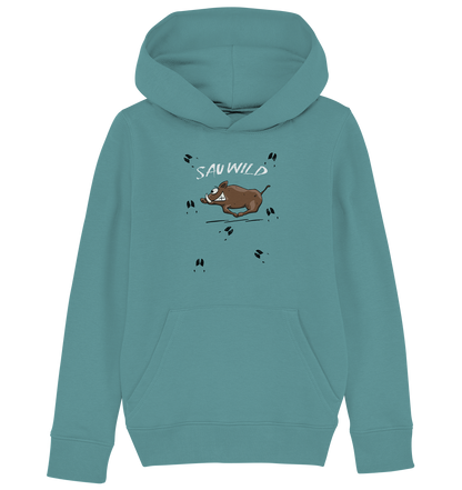 Sauwild wilde Sau | Wildschwein Keiler - Kids Organic Hoodie
