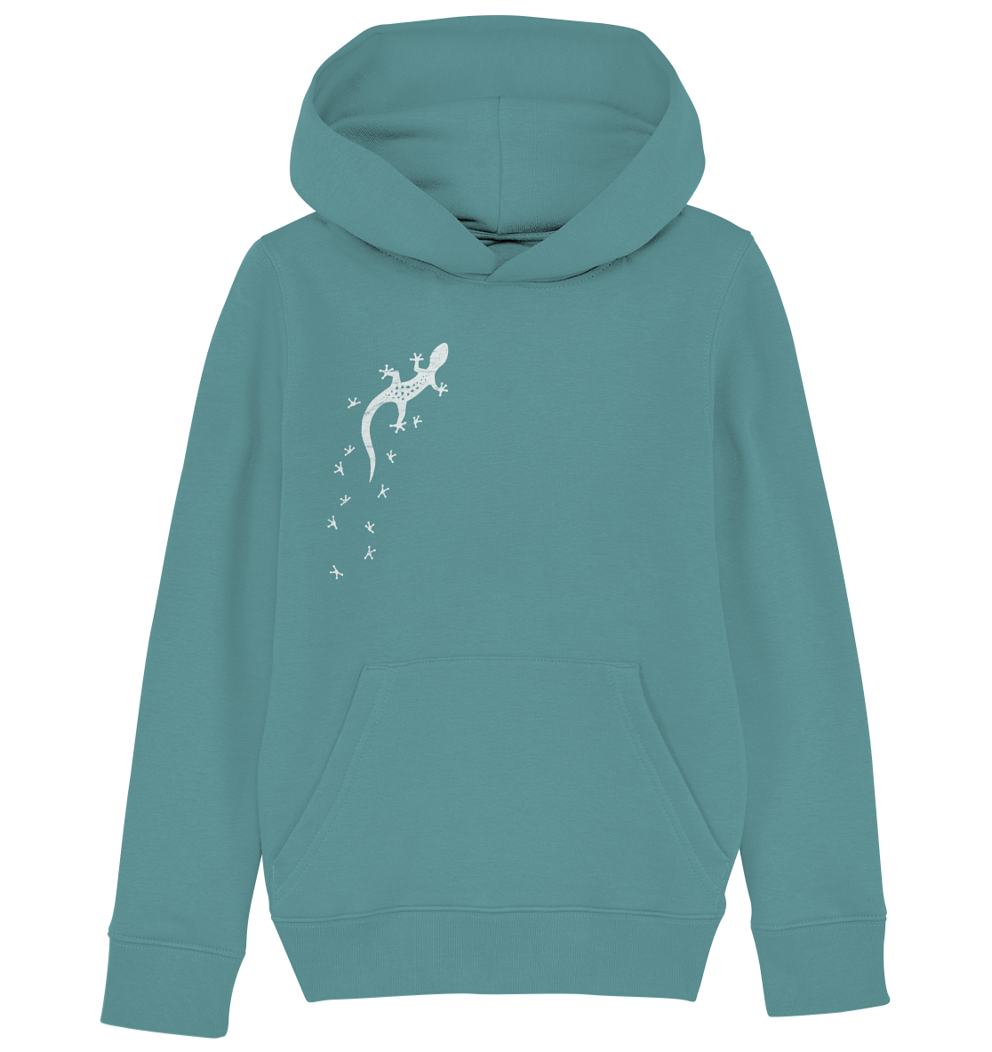 Gecko Eidechse Silhouette hell - Kids Organic Hoodie