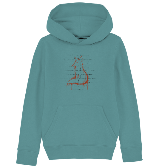 Street Art Fuchs Silhouette - Kids Organic Hoodie