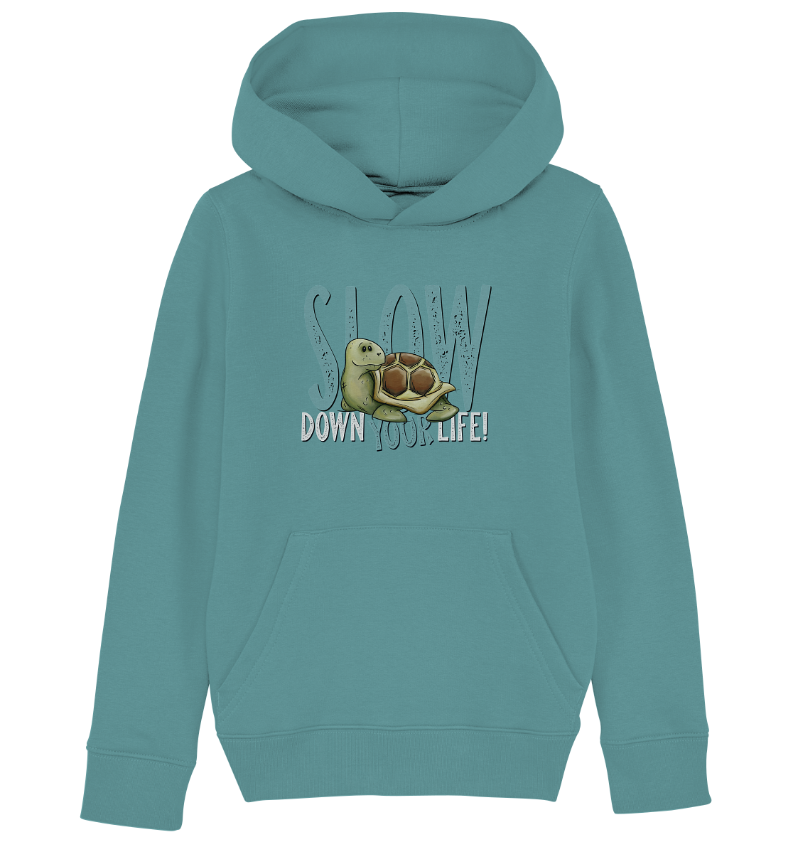 Slow Down Your Life Schildkröte - Kids Organic Hoodie