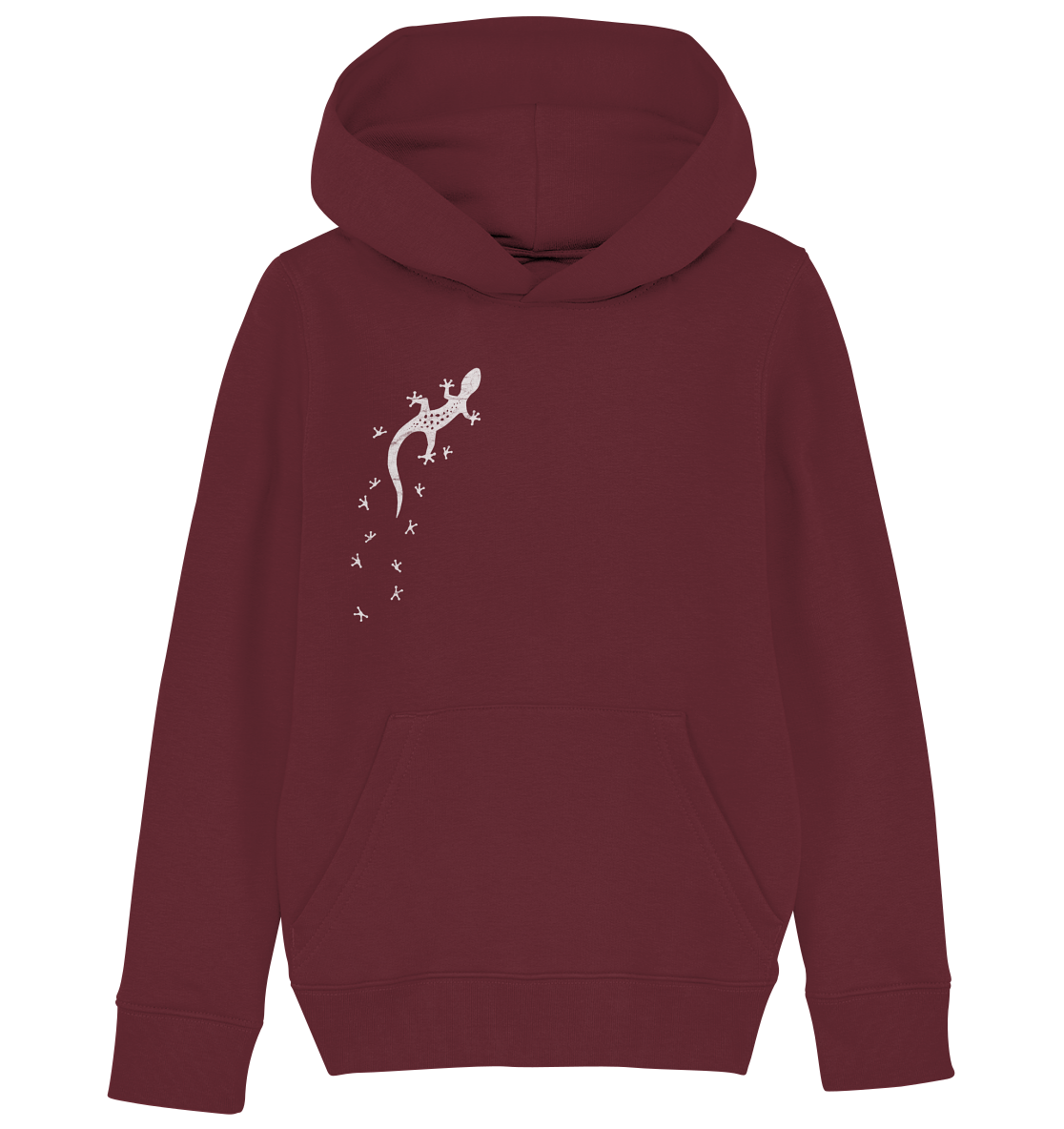 Gecko Eidechse Silhouette hell - Kids Organic Hoodie