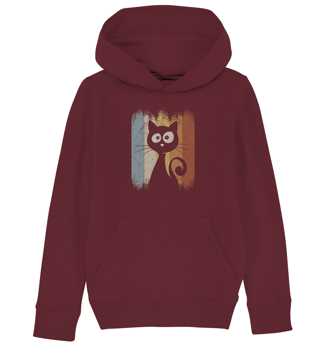 Retro Katze Silhouette - Kids Organic Hoodie