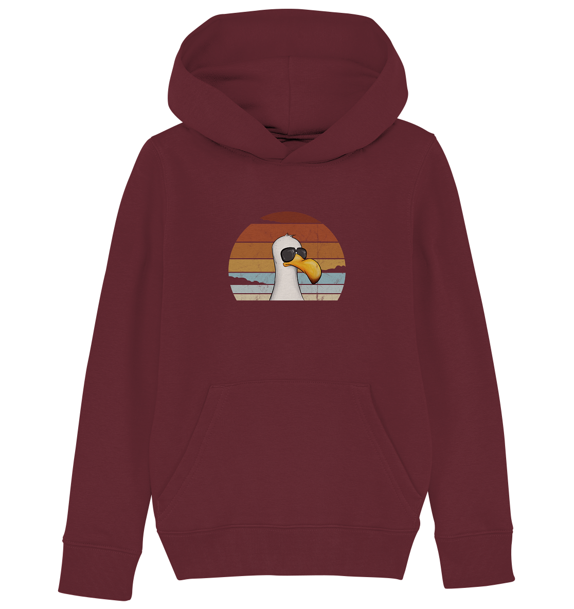 Cool lässige Retro Möwe - Kids Organic Hoodie