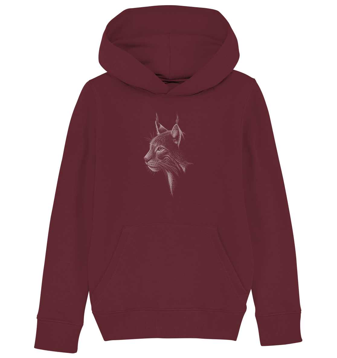 Luchs Kritzelkunst Wildkatze Illustration - Kids Organic Hoodie