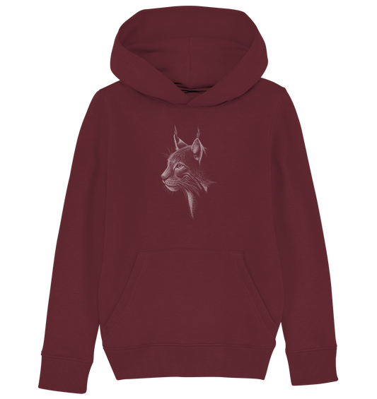 Luchs Kritzelkunst Wildkatze Illustration - Kids Organic Hoodie