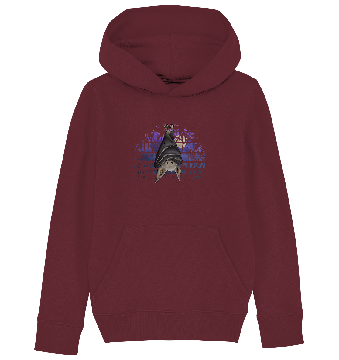 Fledermaus in blauer Nacht - Kids Organic Hoodie