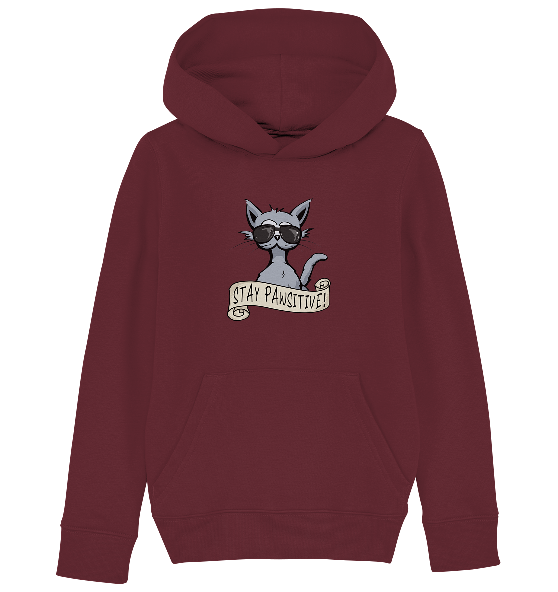 Stay Pawsitive Bleib lässig Hipster Katze - Kids Organic Hoodie