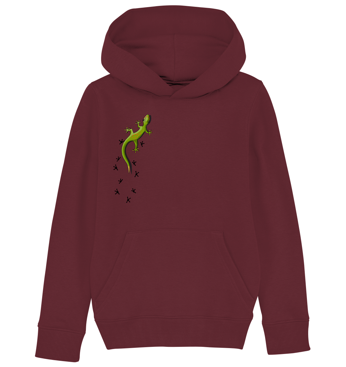 Kletternder Gecko mit Spuren - Kids Organic Hoodie